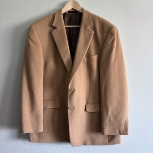 Lauren Ralph Lauren 100% Camel Hair‎ Blazer Mens 44R Tan Sport Coat